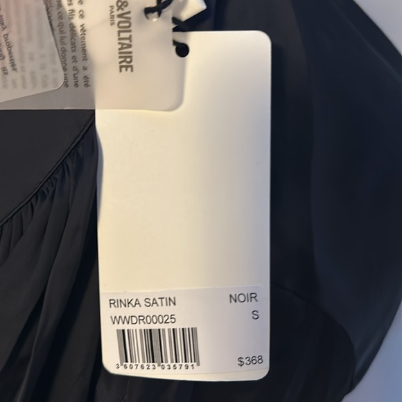 Zadig & Voltaire Black Satin Rinka Dress, Size Small - Picture 6 of 6